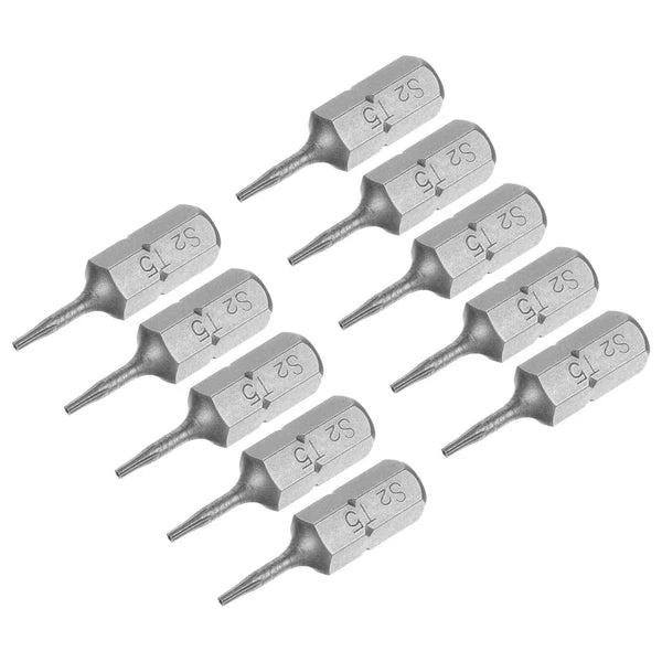 10pcs Torx Bits 1/4" Magnetic Screwdriver T5 Screw Driver Bit S2 Alloy Steel