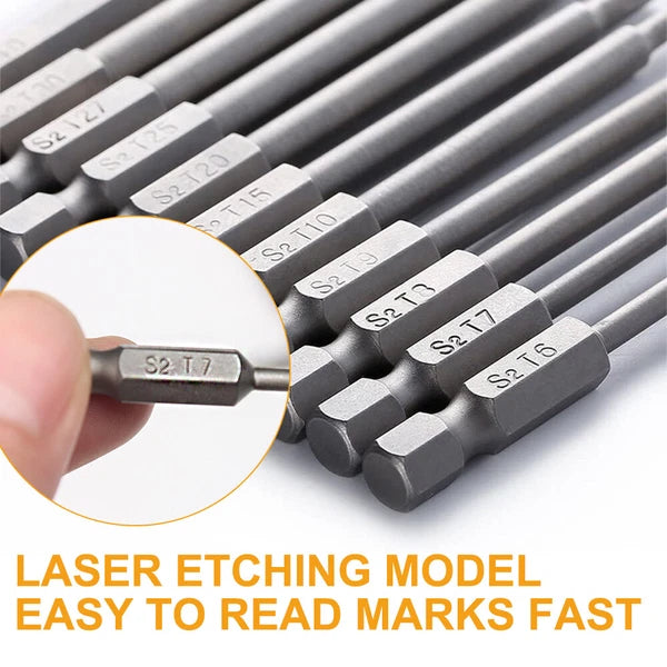 11pcs T6-T40 Magnetic Head Torx Screwdriver Bit Set Security Tamper Proof Star