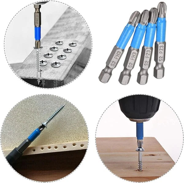 12Pcs Magnetic Phillips Pozidriv Screwdriver Bit Set 1/4 Inch Hex Shank Phillips
