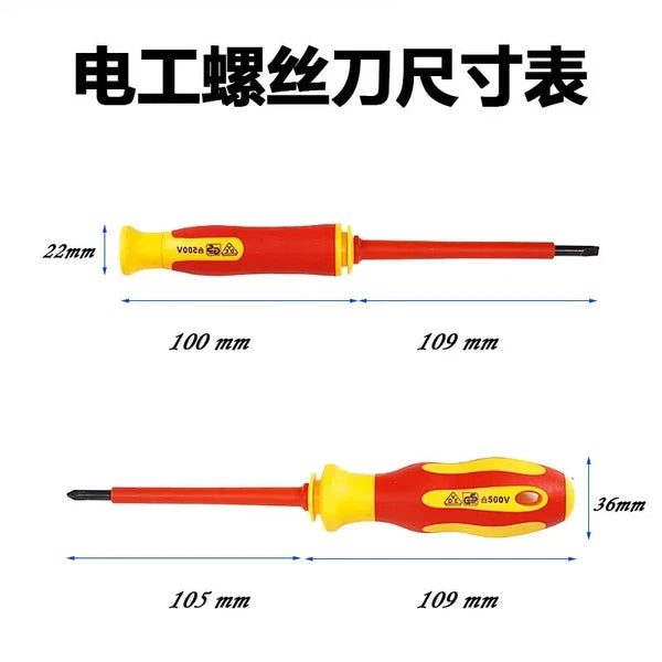 10Pcs Interchangeable Blade VDE Insulated ScrewdriverSet with Case Magnetic 500V