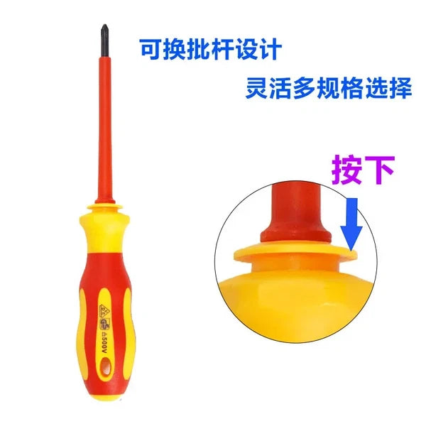 10Pcs Interchangeable Blade VDE Insulated ScrewdriverSet with Case Magnetic 500V
